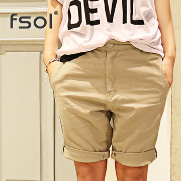 夏2015新款韩版宽松五分裤短裤潮热裤 大码女式休闲短裤显瘦 FSOL