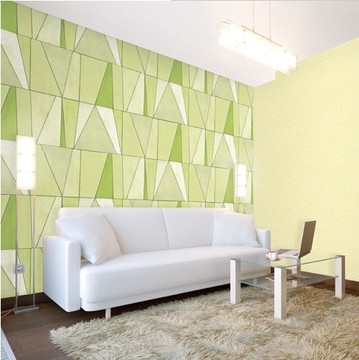 特价韩国墙纸壁纸 黄绿色绿色水彩色块水泥墙质感背景墙大卷AB版