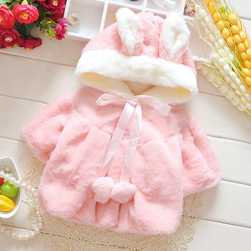 婴儿秋冬季加厚外套韩版服装女童公主上衣宝宝珊瑚绒外套