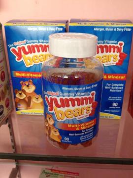 美国Yummi bears小熊儿童天然复合维生素矿物质软糖  90粒