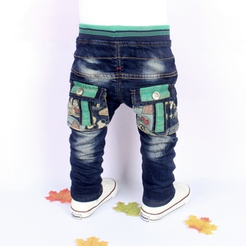 童装2015男童冬装裤子0-1-2-3-4-5岁婴儿韩版加厚夹棉加绒牛仔裤