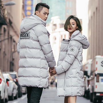 情侣装冬季2015新款韩国青年男女棉服情侣棉衣中长款羽绒棉服外套