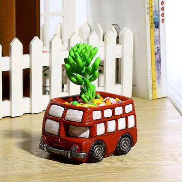 包邮多肉植物个性创意陶瓷水泥花盆 卡通可爱做旧小汽车花盆