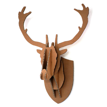DIY手工立体雕刻图纸3D模型欧式雄鹿头壁挂饰动物头墙饰壁饰工艺