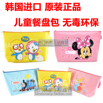 韩国进口迪士尼儿童餐盘包正品小企鹅饭盒袋学生托马斯餐盘包公主