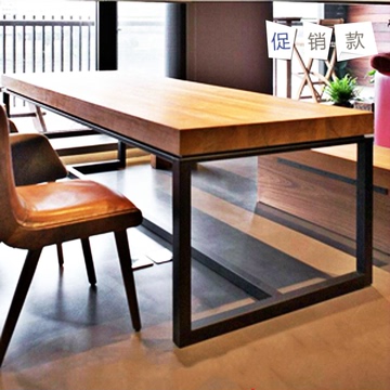 北欧法式全实木简约办公桌 复古长方形会议桌 工业风电脑桌设计桌