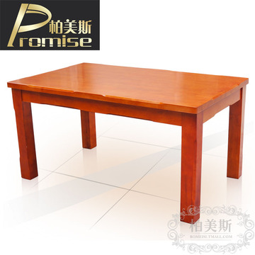 长方形实木餐桌餐椅组合环保客厅餐厅原木色全橡木纯实木方桌
