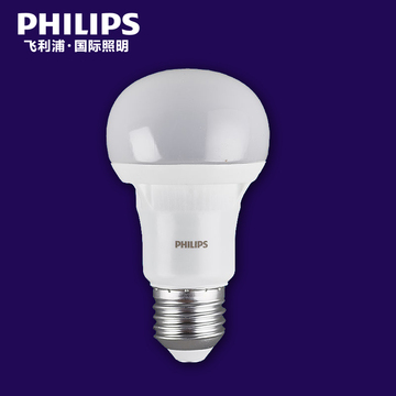 飞利浦经济型LED灯泡E27螺口高亮暖白4W 6W 8W节能灯球泡灯光源