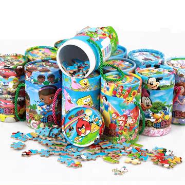 80片宝宝木质拼图桶装儿童礼物