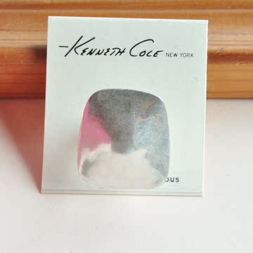 美国品牌KC 民族感 素银色质感大戒面 异形 男女个性戒指