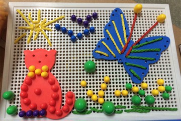 蘑菇钉组合拼插板玩具幼儿园儿童益智积木儿童玩具3-10岁创意玩具