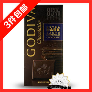 美国Godiva高迪瓦/歌帝梵 85%黑巧克力排块直板100G