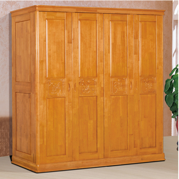 中式家具橡木衣柜全实木衣柜整体大衣柜衣橱二三四五门可加顶柜