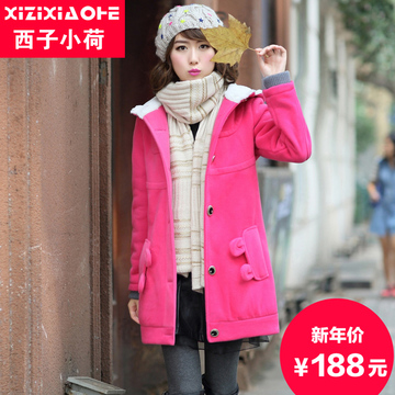 西子小荷2015年冬装新款韩版少女外套高中学生毛呢外套呢子大衣女