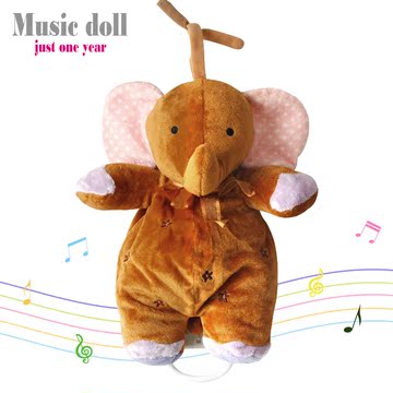 宝宝动物床铃玩具音乐安抚玩具拉线音乐玩偶0-1岁早教益智玩具