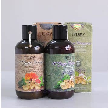 英国IFLOW艾芙洛防脱发生发增发脂溢性无硅油生姜茶树洗发水套装