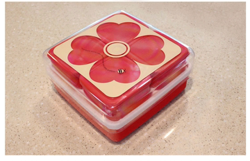 创意时尚密封带盖果盒 分格塑料糖果盘 欧式干果盒瓜果盘幸运果