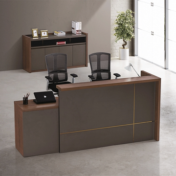 现代办公家具板式办公桌前台长方形接待台台咨询台收银迎宾台