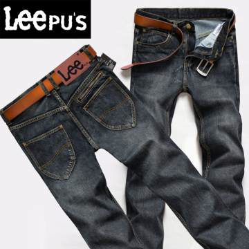 LeePU'S男士牛仔裤冬季直筒宽松青年品牌商务加厚正品秋冬款长裤