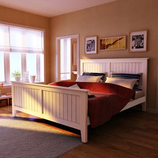 新品婚床实木床松木床单人床双人床欧式床白色床儿童床美式床环保