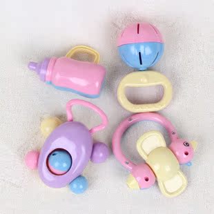 朴朴米环保材料制造 宝宝手抓摇铃组4个装 玩具 婴儿益智摇铃玩具