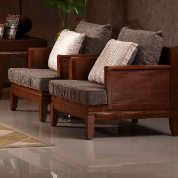 现代中式韵柳榆木休闲沙发 全实木单人布艺沙发家具定做新品特价