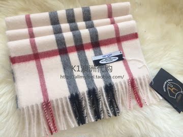 澳洲代购Zenger2014秋冬款精纺驼羊毛围巾潮流条纹加长男女士围巾
