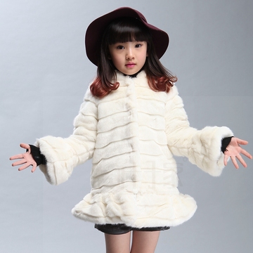 女童皮草2015新款中大童冬季韩版女宝宝仿狐狸兔毛上衣中长款外套