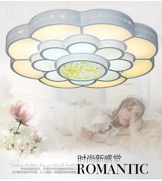 现代简约led吸顶灯时尚圆形花朵彩钻客厅卧室灯个性创意艺术灯饰
