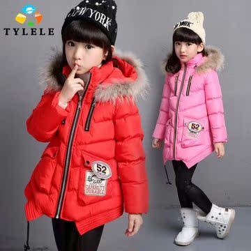 童装女童2015年新款韩版厚棉衣大衣外套5-6-7-8-9岁女童棉衣包邮