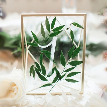 北欧式复古立体相框玻璃透明相框摆台创意婚礼照片标本黄铜相夹