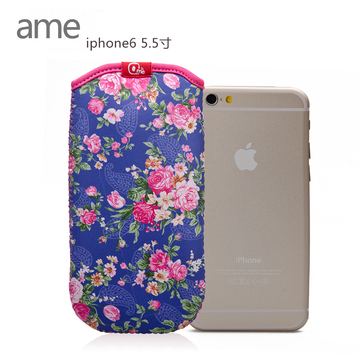 iphone6 plus手机袋 苹果6plus手机保护套 5.5寸碎花手机壳潮