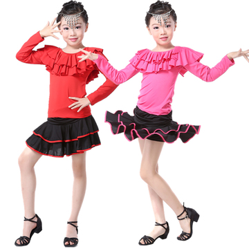 儿童拉丁舞服装少儿舞蹈服女童拉丁舞裙新款幼儿练功服夏季演出服