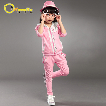 童装2015新款女童秋装套装两件套5-7-9-12岁儿童休闲运动长袖套装