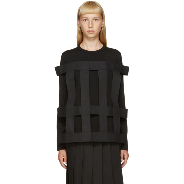 2015秋冬新款女装时尚港风设计街拍女装暗黑风镂空长袖Ｔ恤２件套
