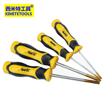 正品台湾西米特工具工业级橡塑柄螺丝批十字一字带强磁吸力螺丝刀