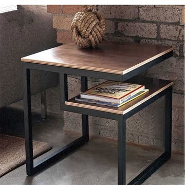 简约复古书桌实木茶几 工作台办公会议美式铁艺隔板沙长方形置物