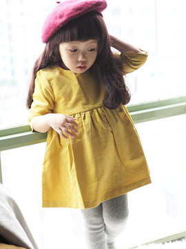 韩国进口女童宝宝灯芯绒娃娃裙可爱萌娃必备秋冬季春季百搭连衣裙