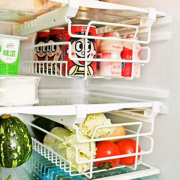 抽动式抽屉创意储物盒冰箱置物架厨房蔬菜多功能收纳箱冰箱挂架盒