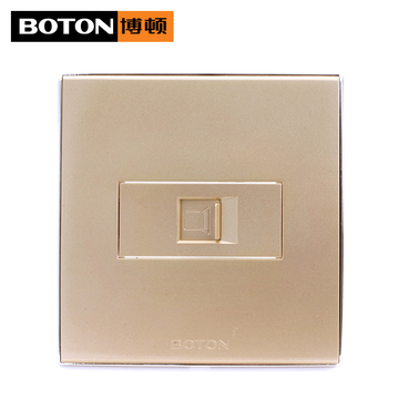Boton/博顿正品开关插座面板2V系列86香槟金电脑网线插座