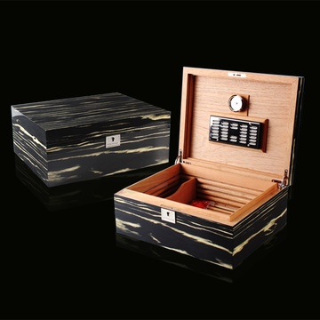 COHIBA雪茄盒真雪松木雪茄保湿盒带保湿器和湿度表的古巴雪茄箱