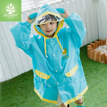 韩国儿童雨衣雨披男童女童小孩幼儿韩版卡通时尚大帽檐学生书包位