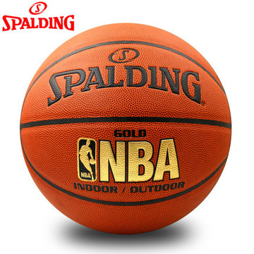 斯伯丁篮球正品64-284金色经典NBA全明星耐磨室内外用球74-606Y