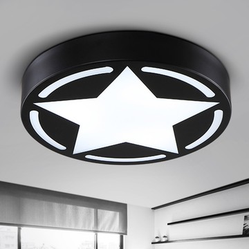 维港  创意圆形LED吸顶灯儿童卧室灯简约铁艺浪漫星星房间餐厅灯