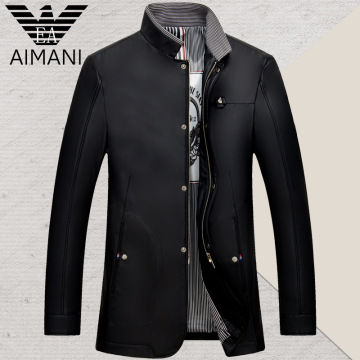 一件代发2016春秋季新款品牌男装男式休闲夹克中老年立领纯色外套