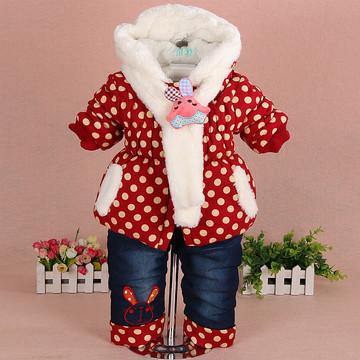 女童冬款棉衣套装婴儿童装冬装女宝宝棉袄婴幼儿棉服加厚1-2-3岁