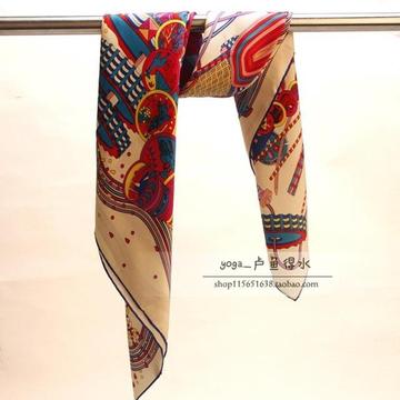 2015新款高品质欧美风范『游乐场』桑蚕丝素绉缎大方巾大丝巾披肩