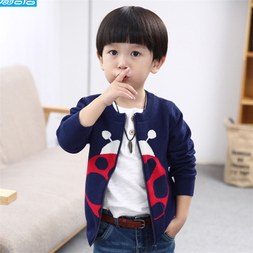 春秋新款韩版男童毛衣开衫中小童宝宝外套针织衫2-3-4-5-6-7-8岁
