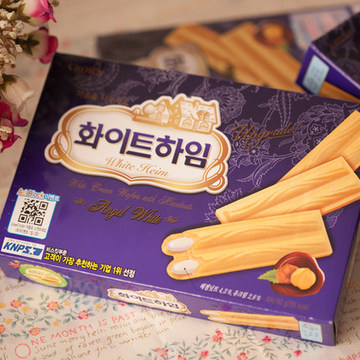 零食 韩国可拉奥crown榛子瓦巧克力蛋卷 奶油威化饼干142g 单包