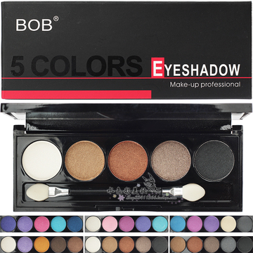 包邮BOB精致五色眼影 多色大地色裸妆眼影盘眼彩盒防水彩妆盘正品